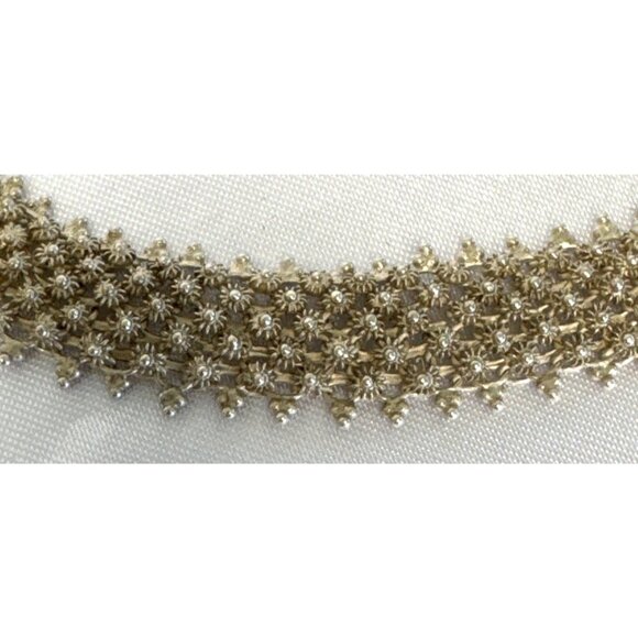 Vintage Etruscan Revival Cannetille Filigree Gold Tone Choker Necklace - Picture 3 of 7